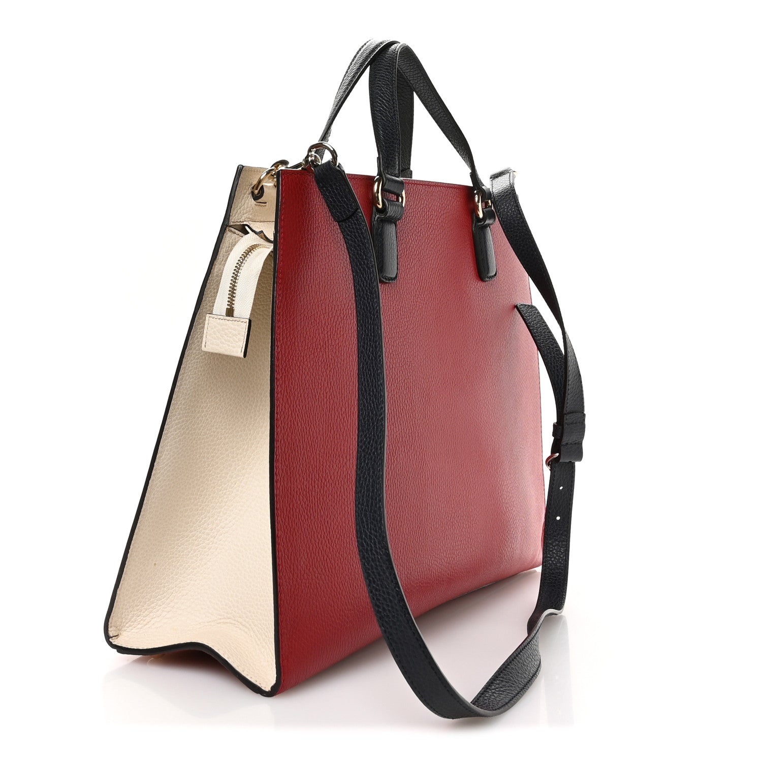Gucci Dollar Calfskin Large Soho Top Handle Satchel Hibiscus Red Mystic White Blue 3 of 10