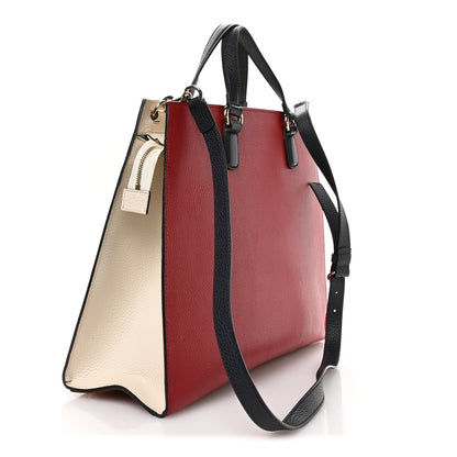 Gucci Dollar Calfskin Large Soho Top Handle Satchel Hibiscus Red Mystic White Blue 3 of 10