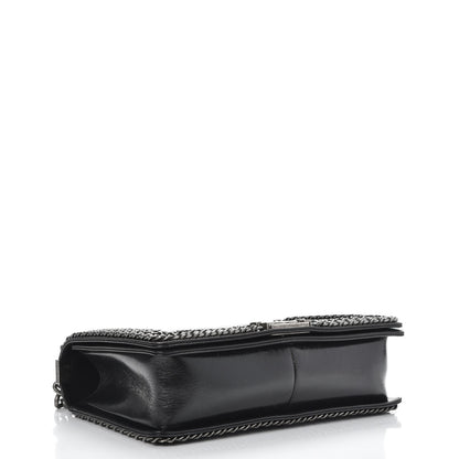 Chanel Glazed Calfskin Quilted New Medium Boy Chained Flap Black 5 of 10