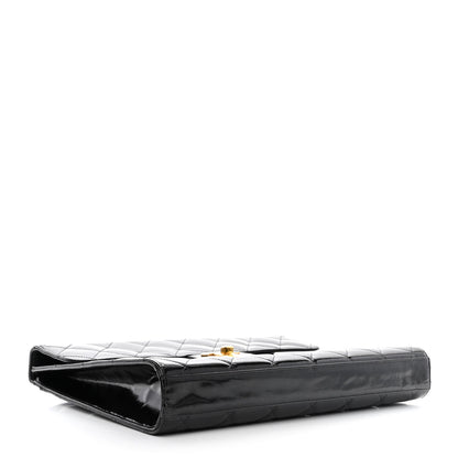 Chanel Patent Quilted Briefcase Laptop Bag Black 4 of 15