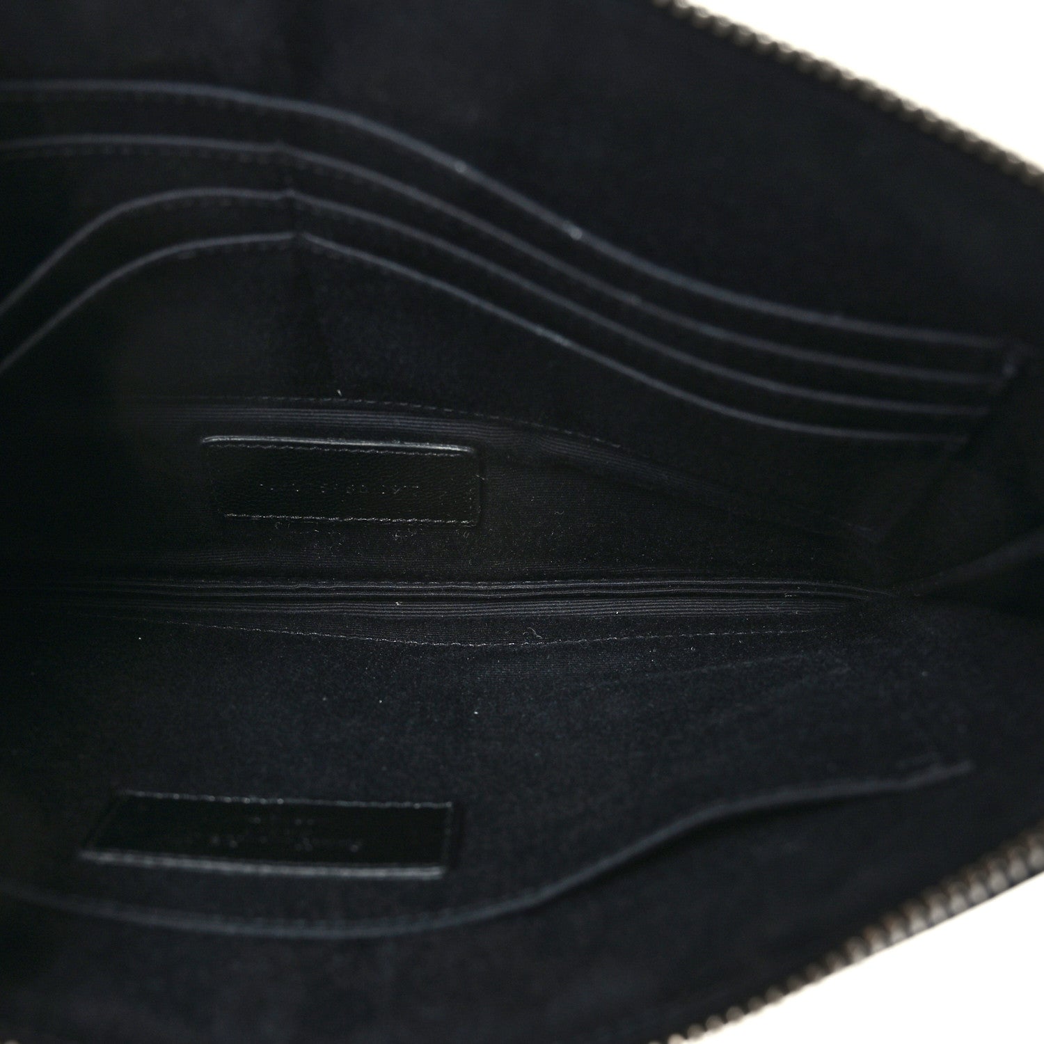 Saint Laurent Calfskin Crocodile Embossed Zip Mini Tablet Sleeve Black 5 of 7