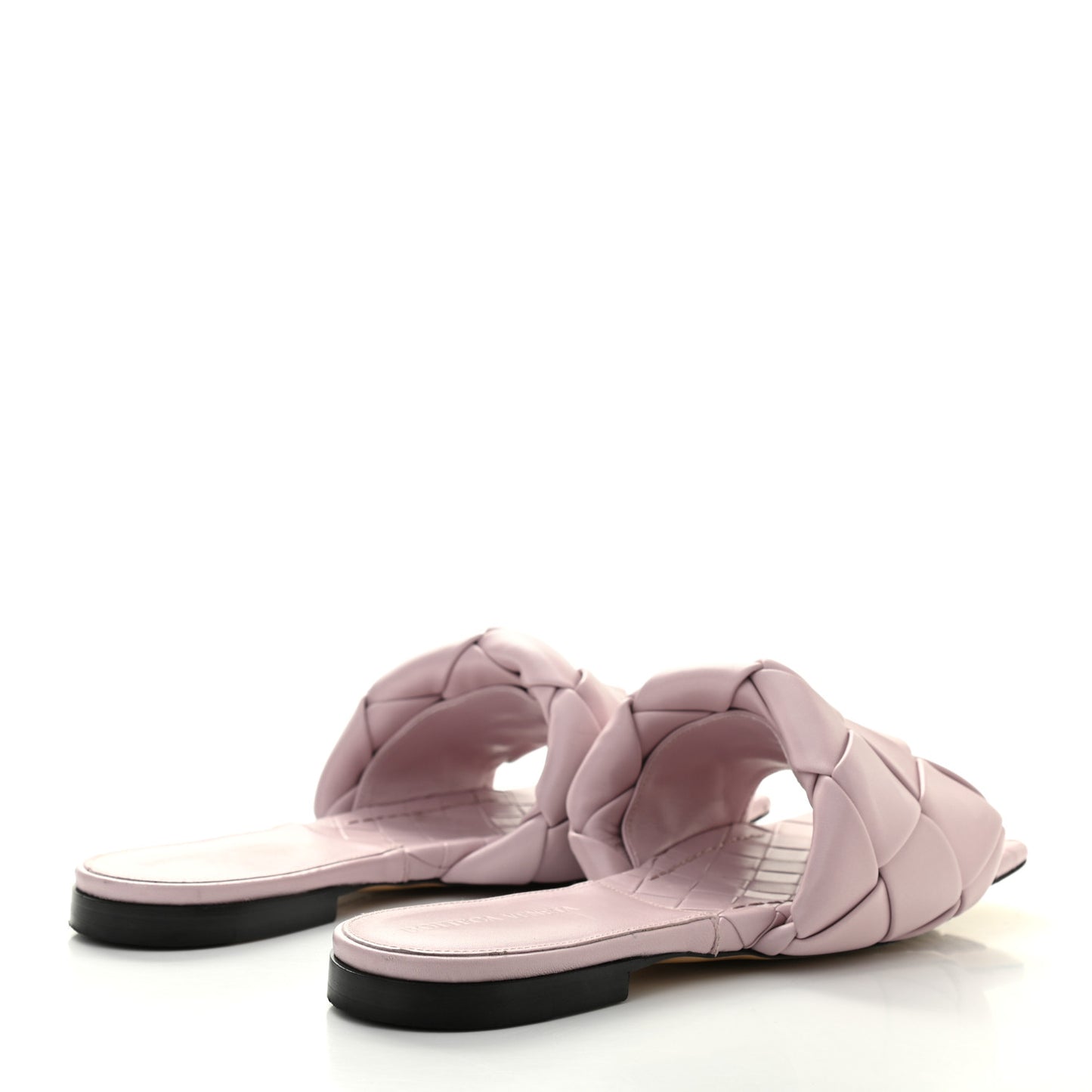 Nappa Maxi Intrecciato Lido Flat Sandals 38.5 Magnolia