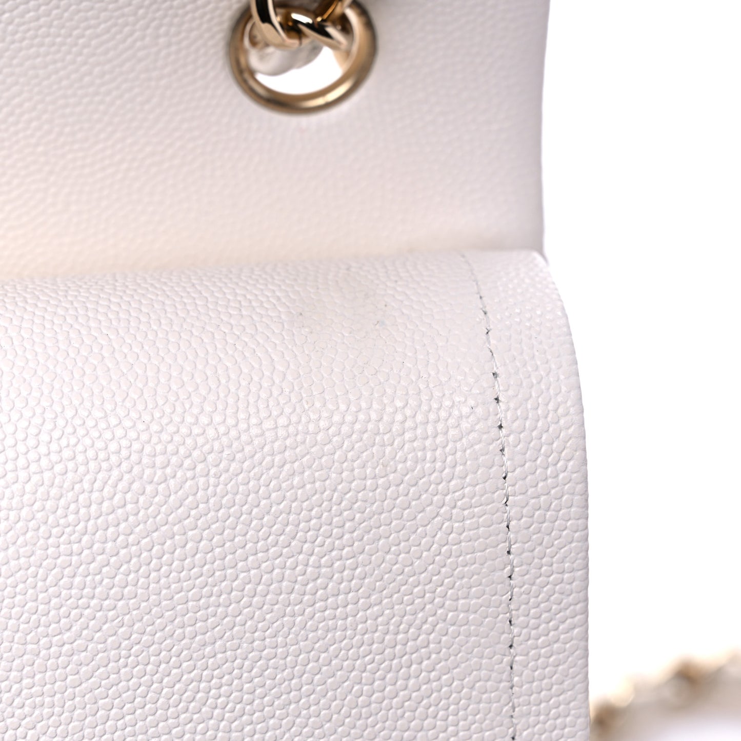 Caviar Quilted Jumbo Double Flap White