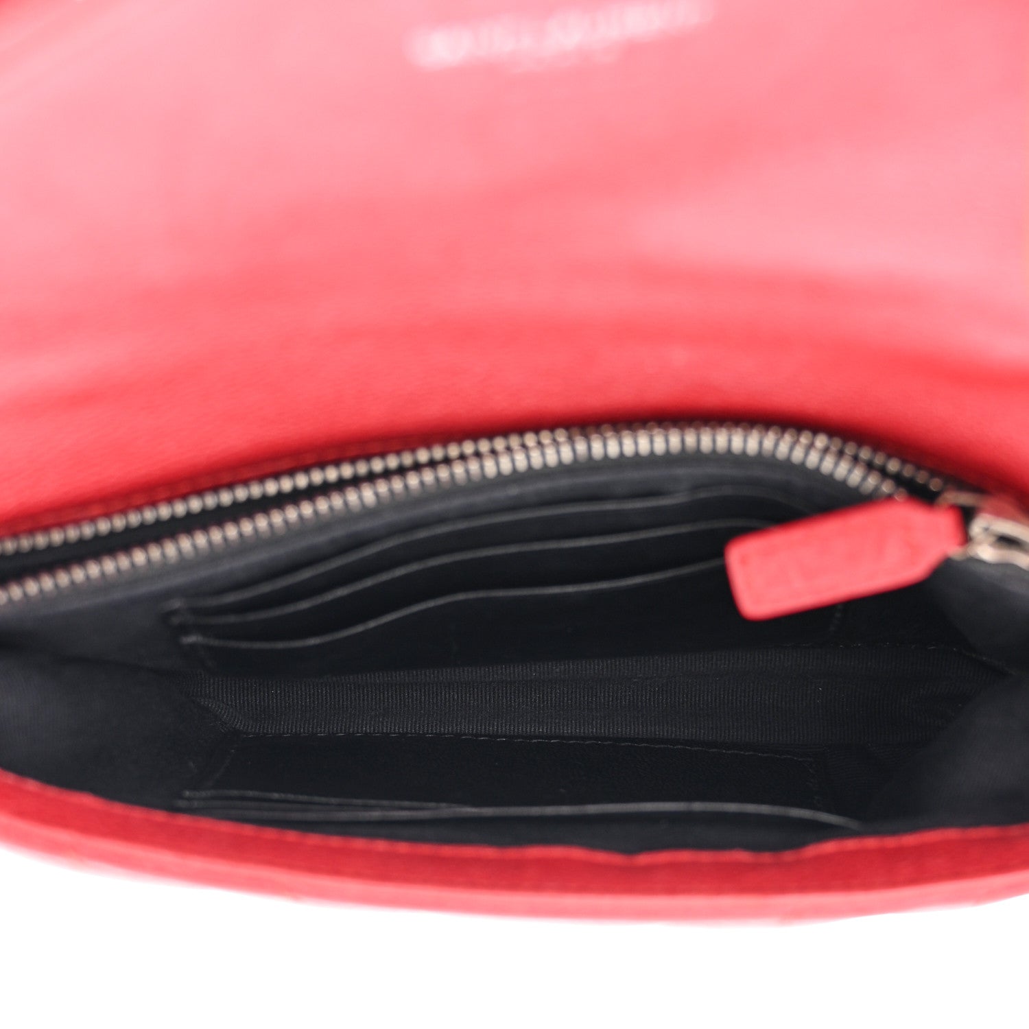 Saint Laurent SAINT LAURENT Sheepskin Matelasse Chevron Monogram College Chain Wallet New Red 5 of 18