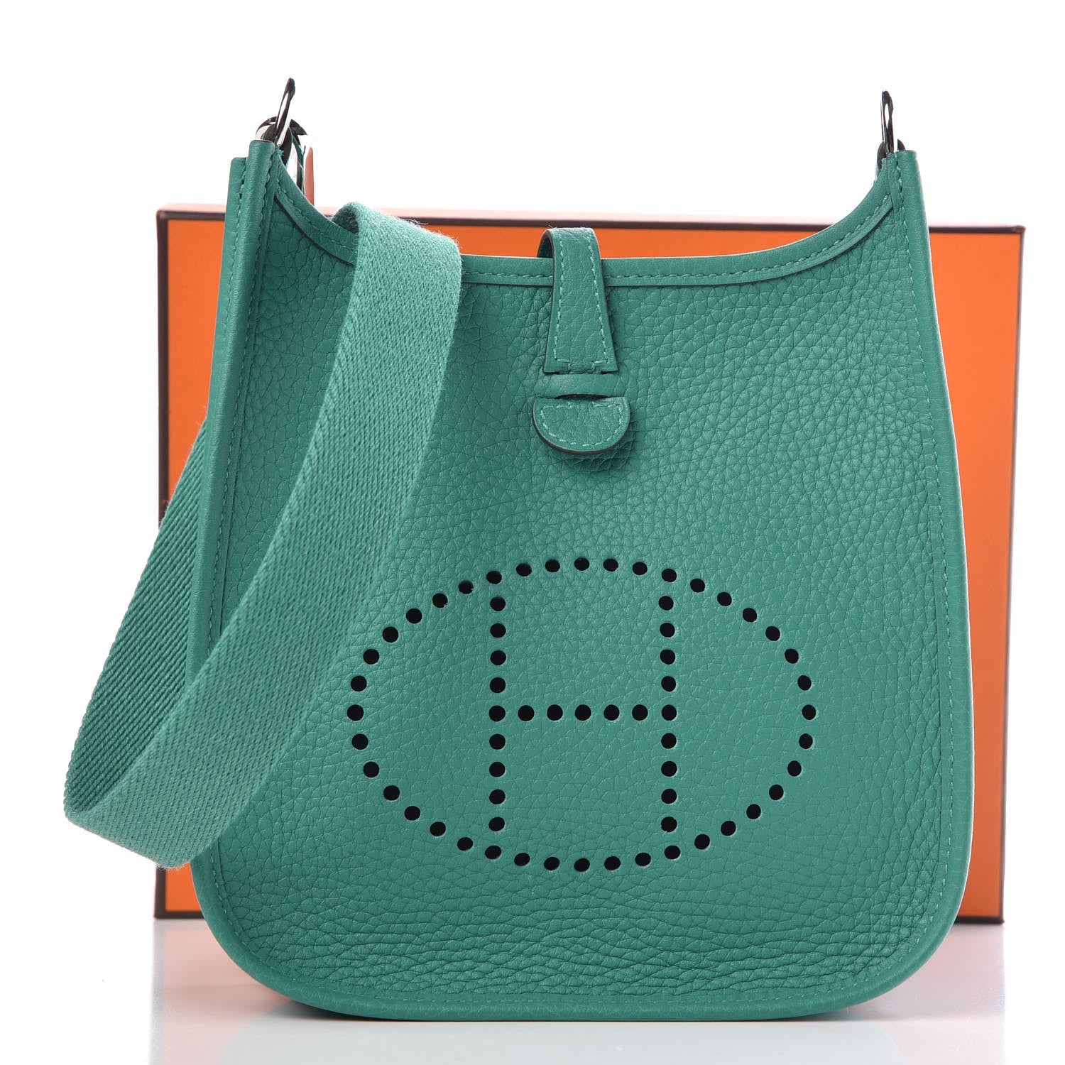 Hermes Taurillon Clemence Evelyne TPM Vert Verone 8 of 8