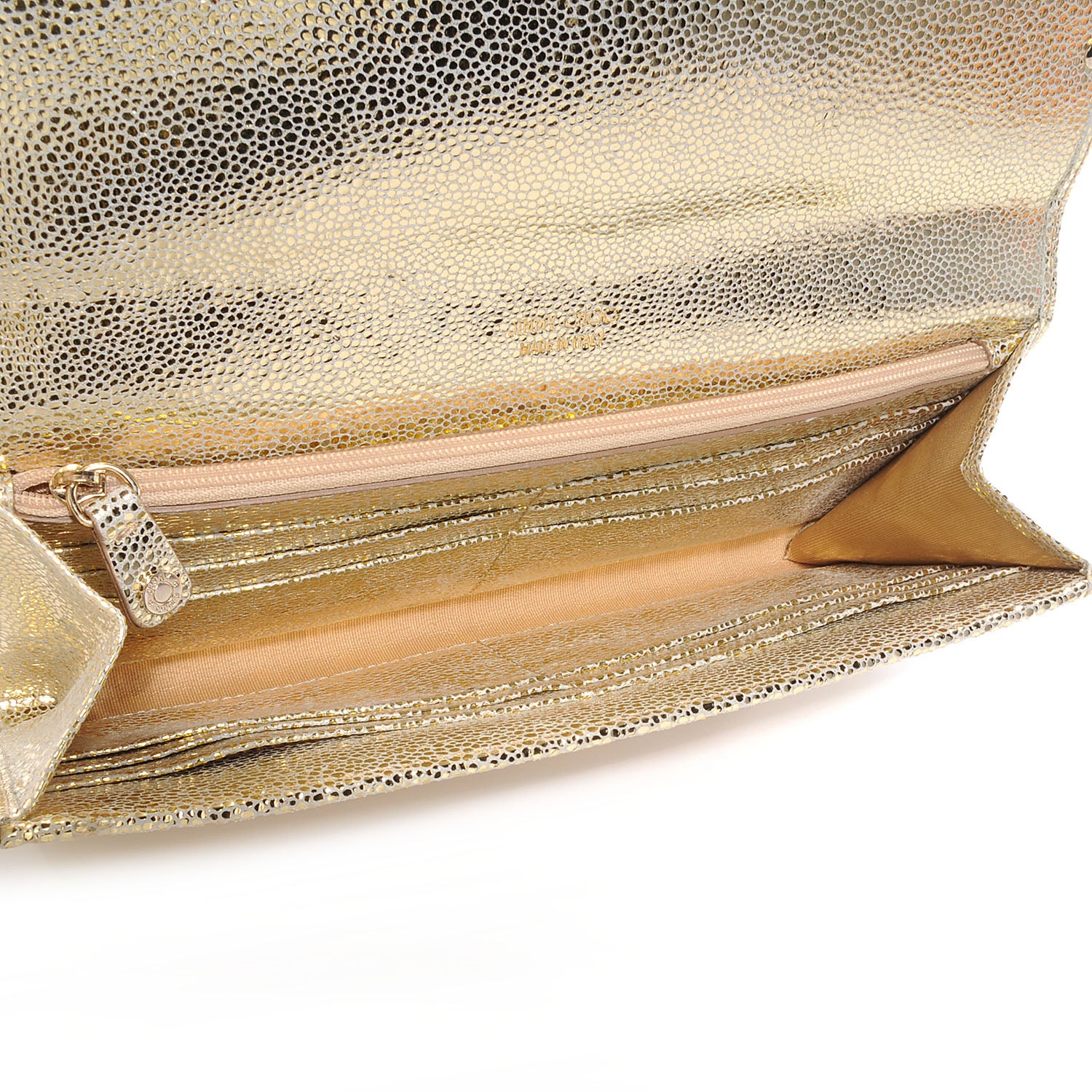 Jimmy Choo Glitter Fabric Reese Clutch Wallet Metallic 6 of 10