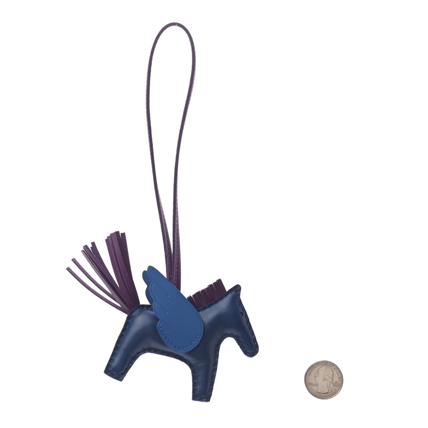 Milo Lambskin Grigri Rodeo Pegase Horse Bag Charm PM Bleu Saphir Violet Bleu France