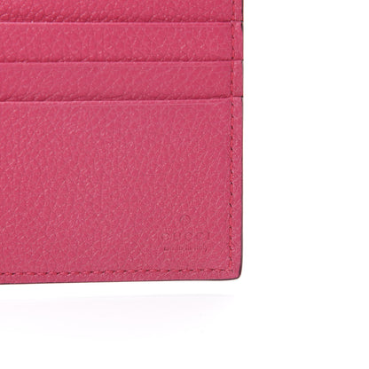 Gucci Grained Calfskin Logo Bi-Fold Wallet Box Pink Green 6 of 7