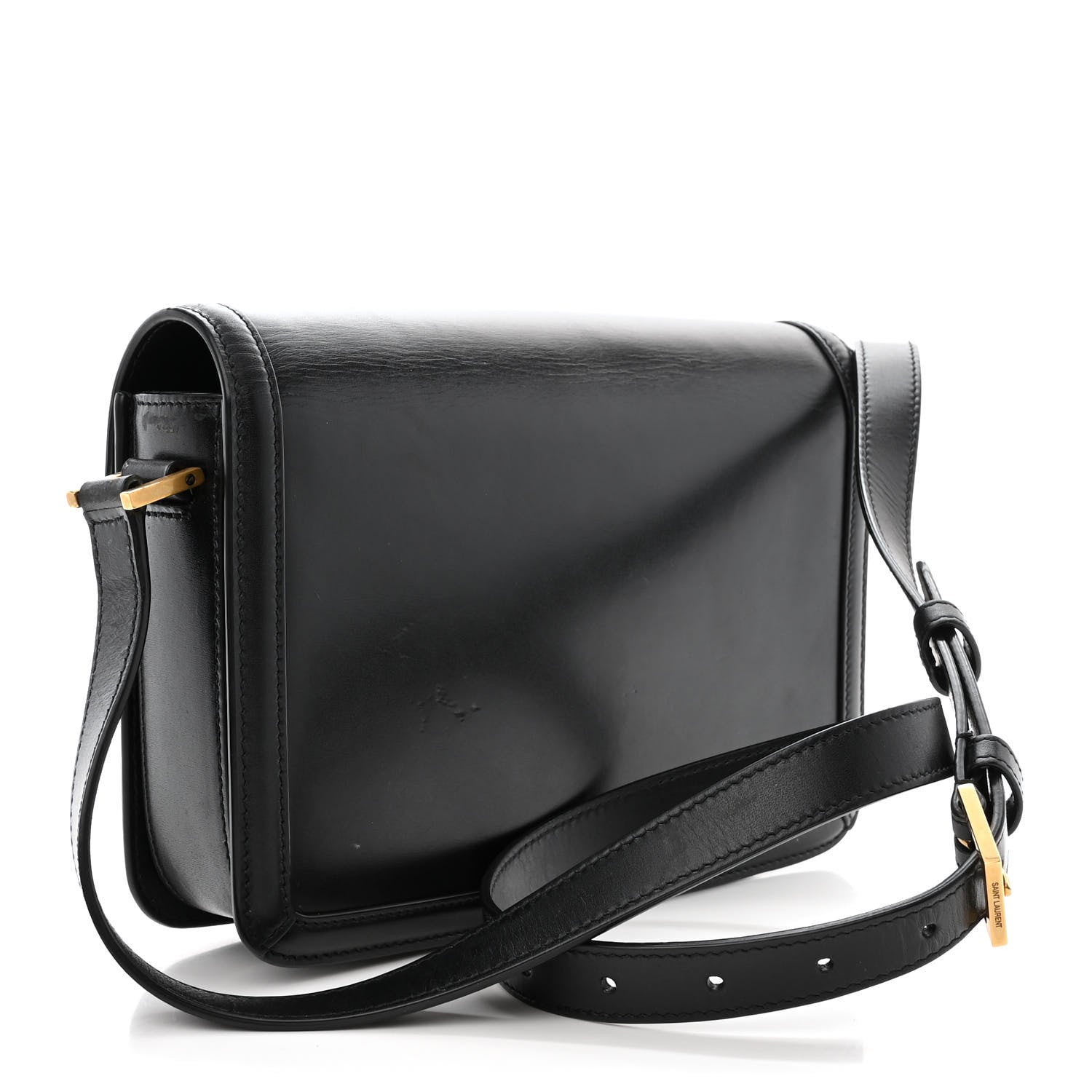 Saint Laurent Box Calfskin Monogram Medium Solferino Satchel Black 3 of 10