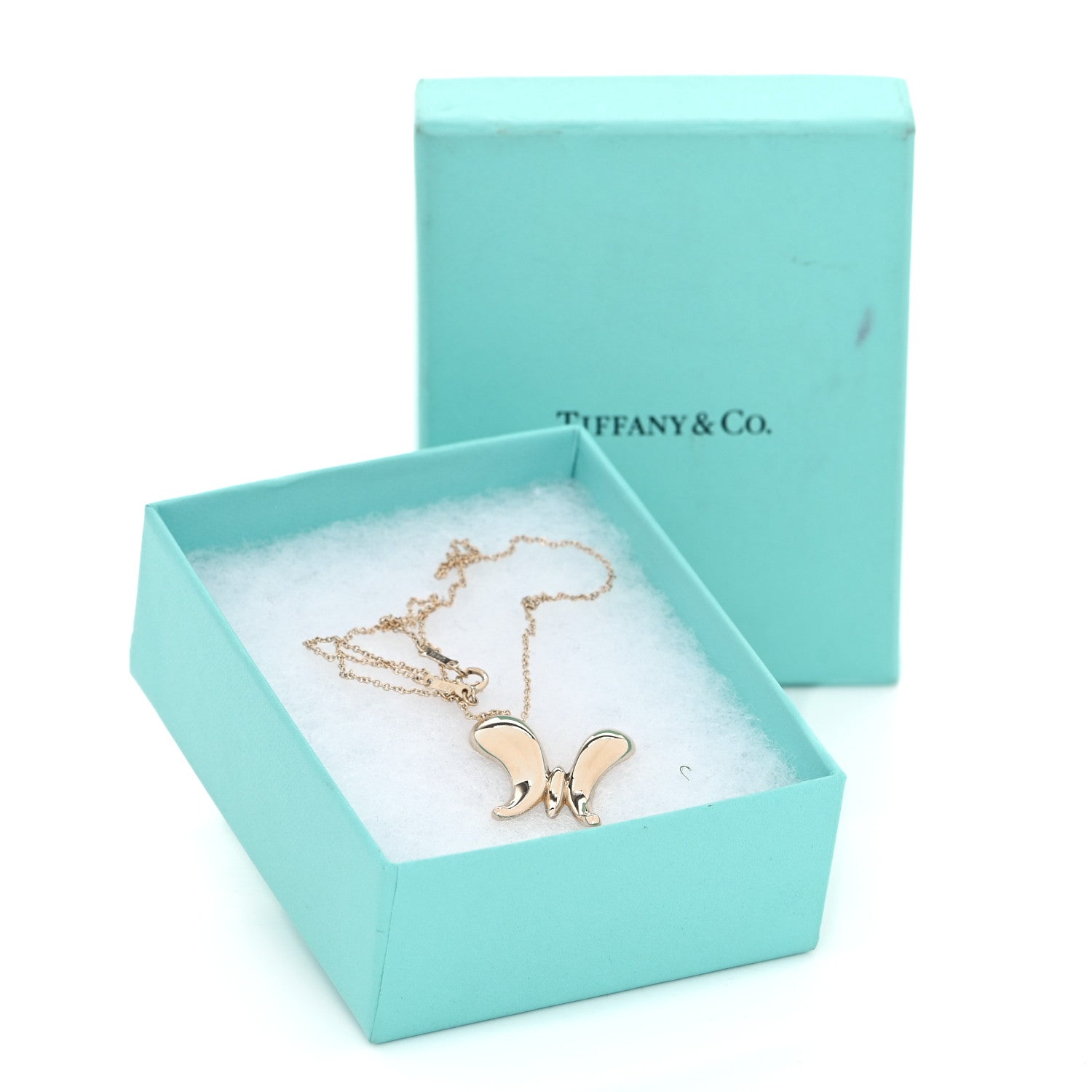Tiffany 18K Yellow Gold Elsa Peretti Butterfly Pendant Necklace 17 of 18