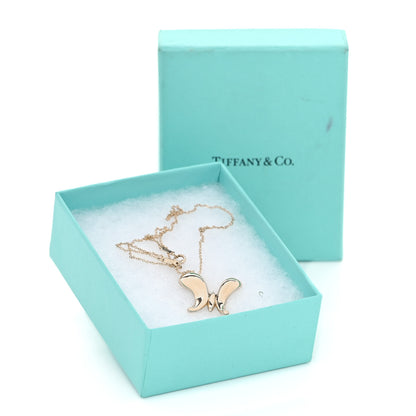 Tiffany 18K Yellow Gold Elsa Peretti Butterfly Pendant Necklace 17 of 18