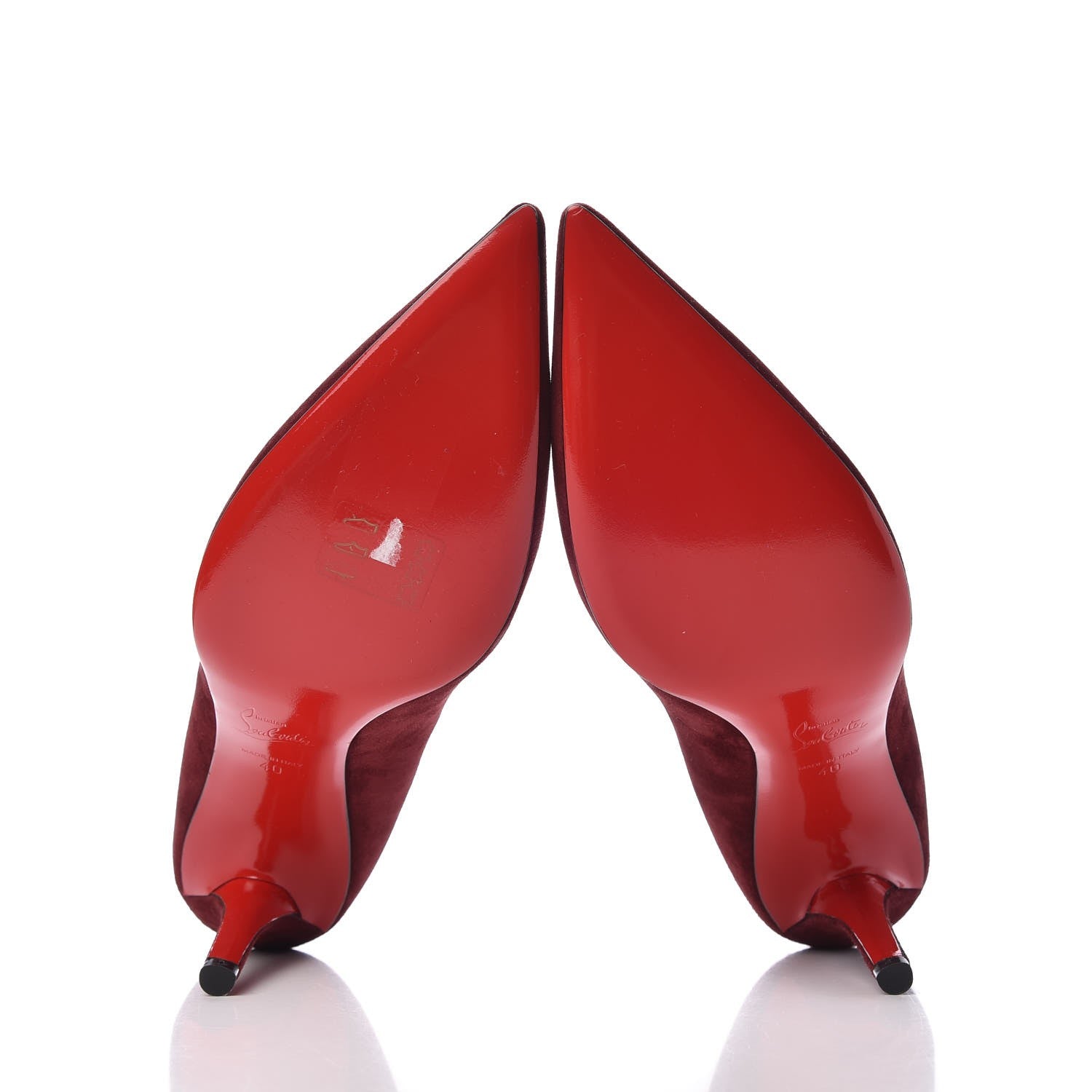Christian Louboutin Veau Velours Apostrophy 85 Pumps 40 Wine 5 of 8
