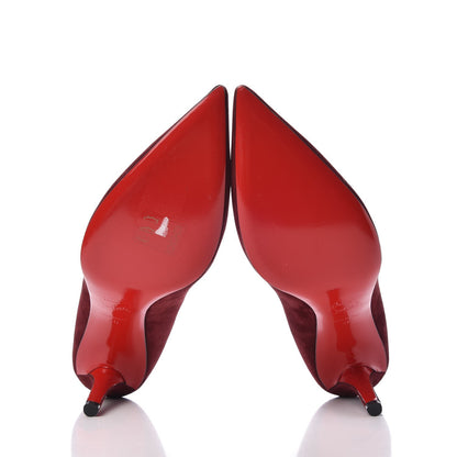 Christian Louboutin Veau Velours Apostrophy 85 Pumps 40 Wine 5 of 8
