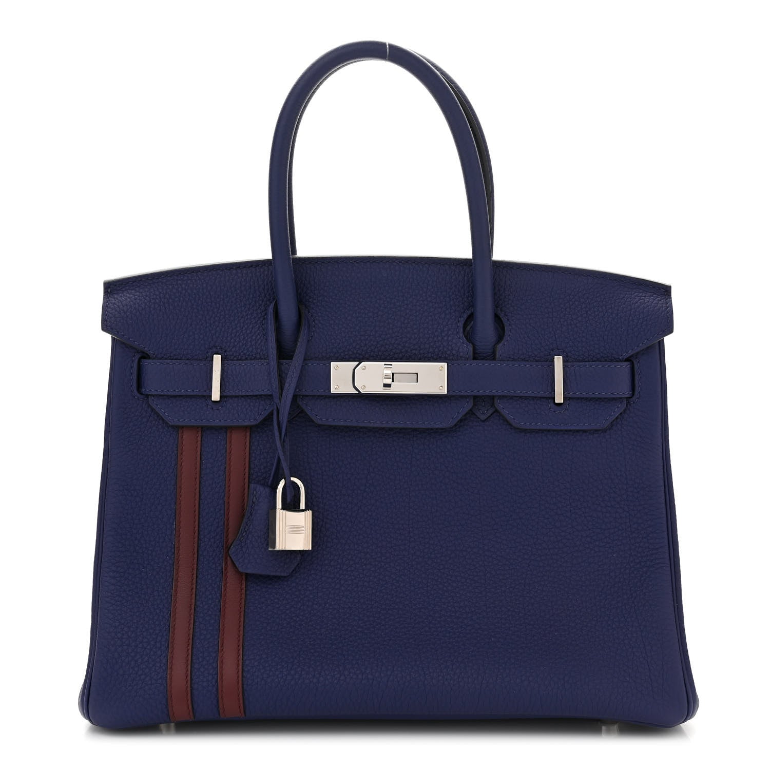Hermes Togo Swift Officier Birkin 30 Bleu Encre Rouge H 1 of 13