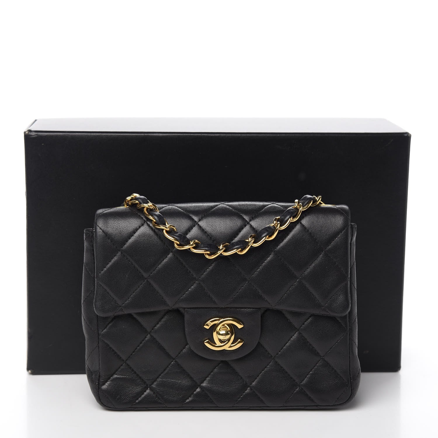 Chanel Lambskin Quilted Mini Square Flap Black 12 of 12