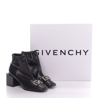 Givenchy Calfskin Snakeskin Embossed ID Scrunch Bootie 37 Black 10 of 10