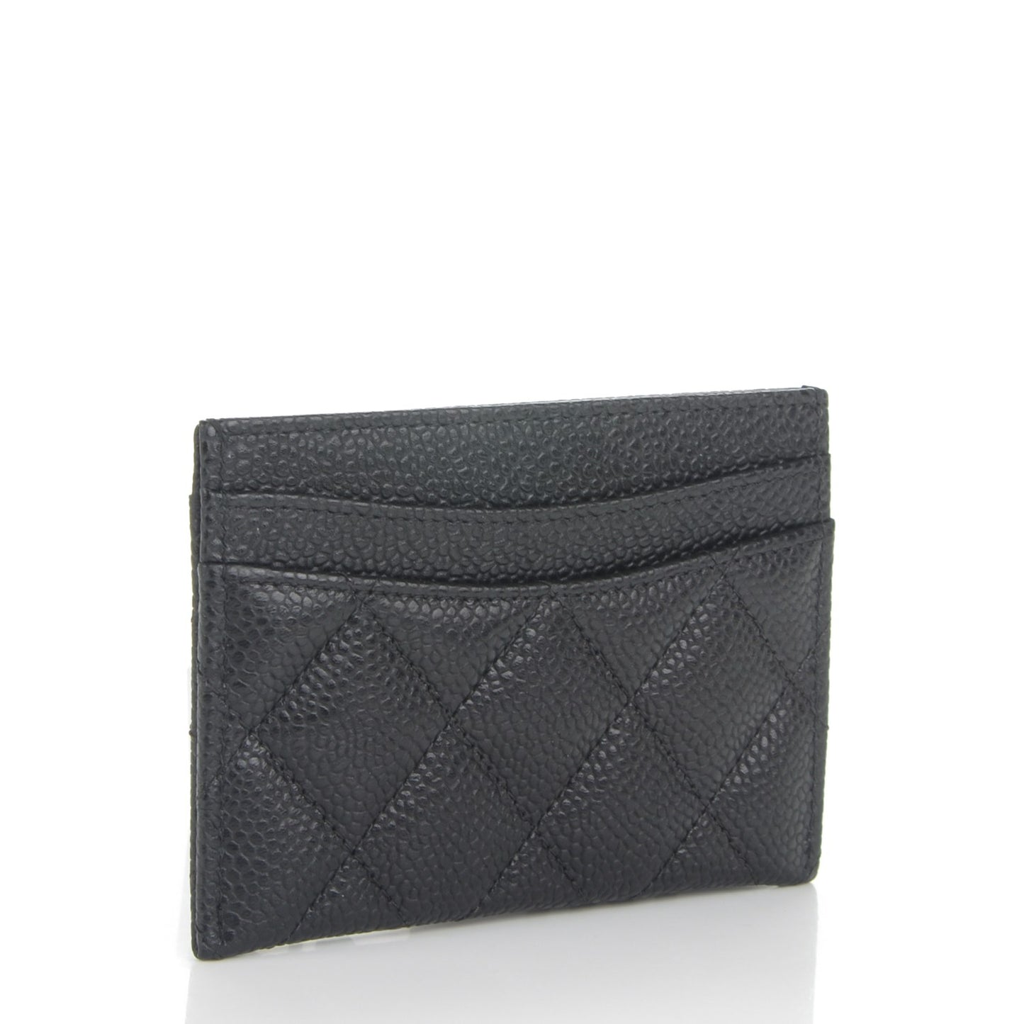 Caviar Quilted Card Holder Black