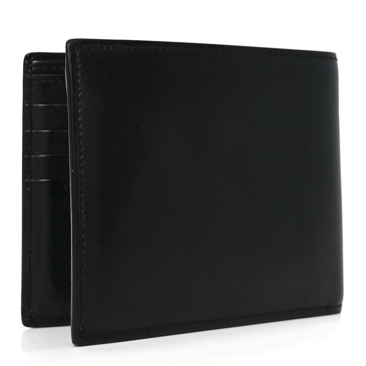 Matte Calfskin Tiny Cassandre East West Wallet Black