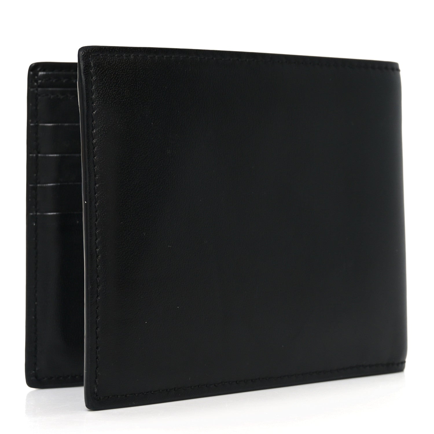 Saint Laurent Matte Calfskin Tiny Cassandre East West Wallet Black 3 of 6