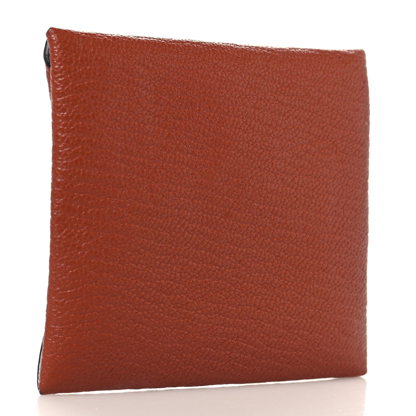 Chevre Mysore Bastia Verso Coin Purse Caramel Bleu Brume