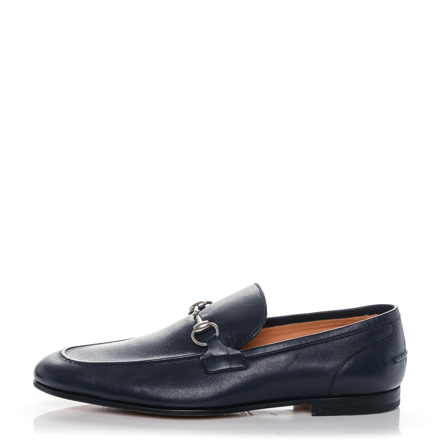 Gucci Goatskin Mens Horsebit Loafers 9 Navy 1 of 8