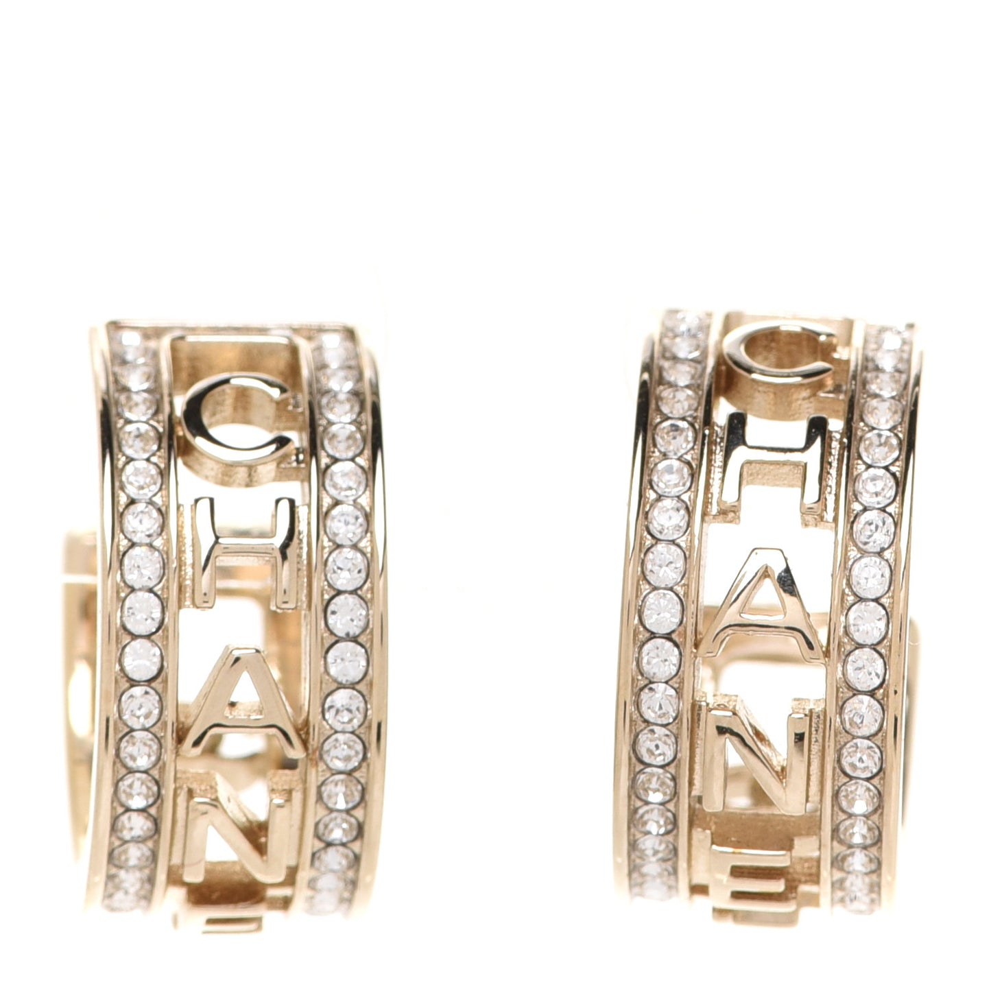 Metal Crystal Bow-tiful CC Hoop Earrings Gold