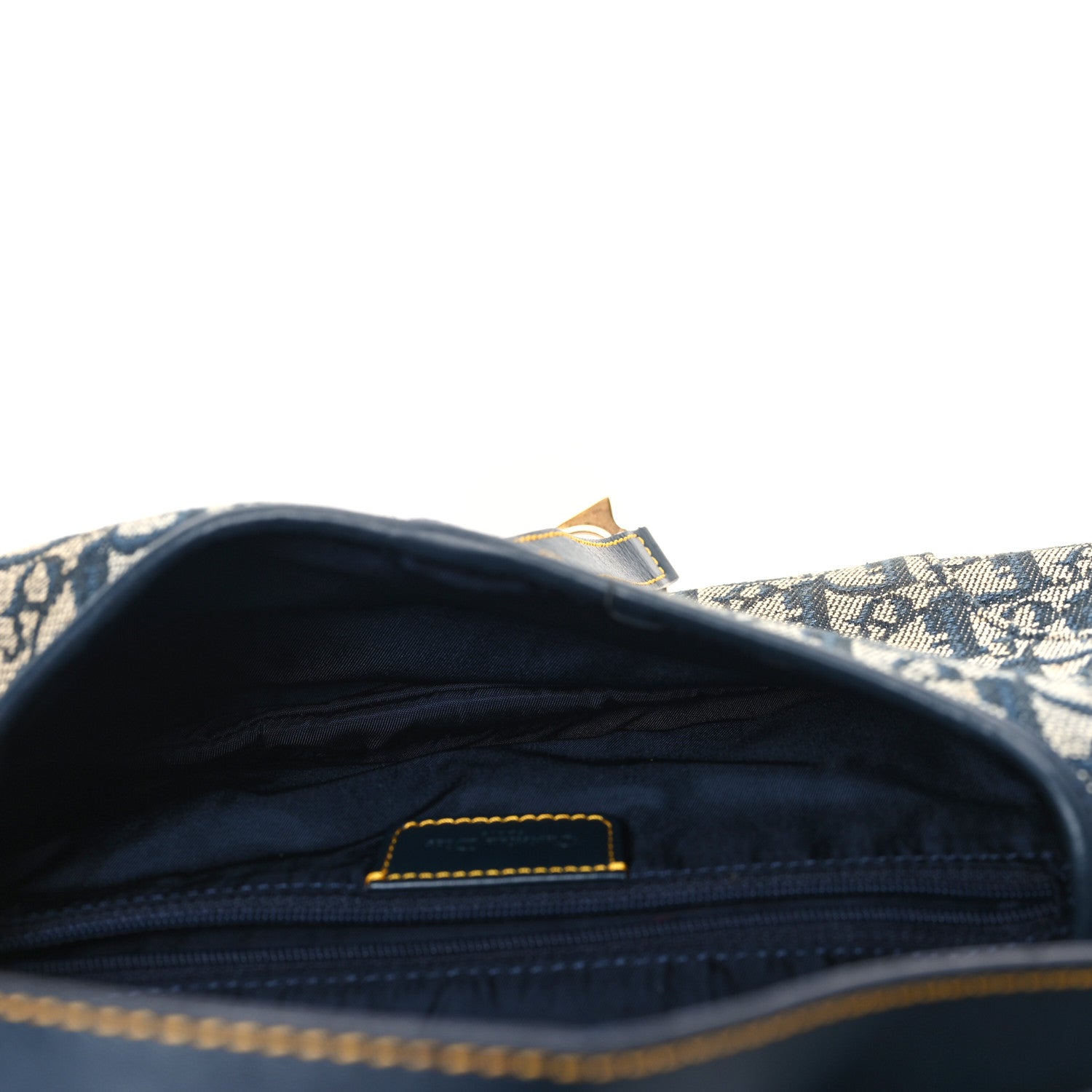 Christian Dior Monogram Double Saddle Bag Navy Blue 5 of 12