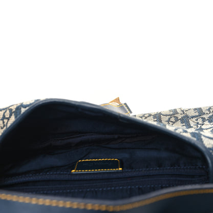 Christian Dior Monogram Double Saddle Bag Navy Blue 5 of 12
