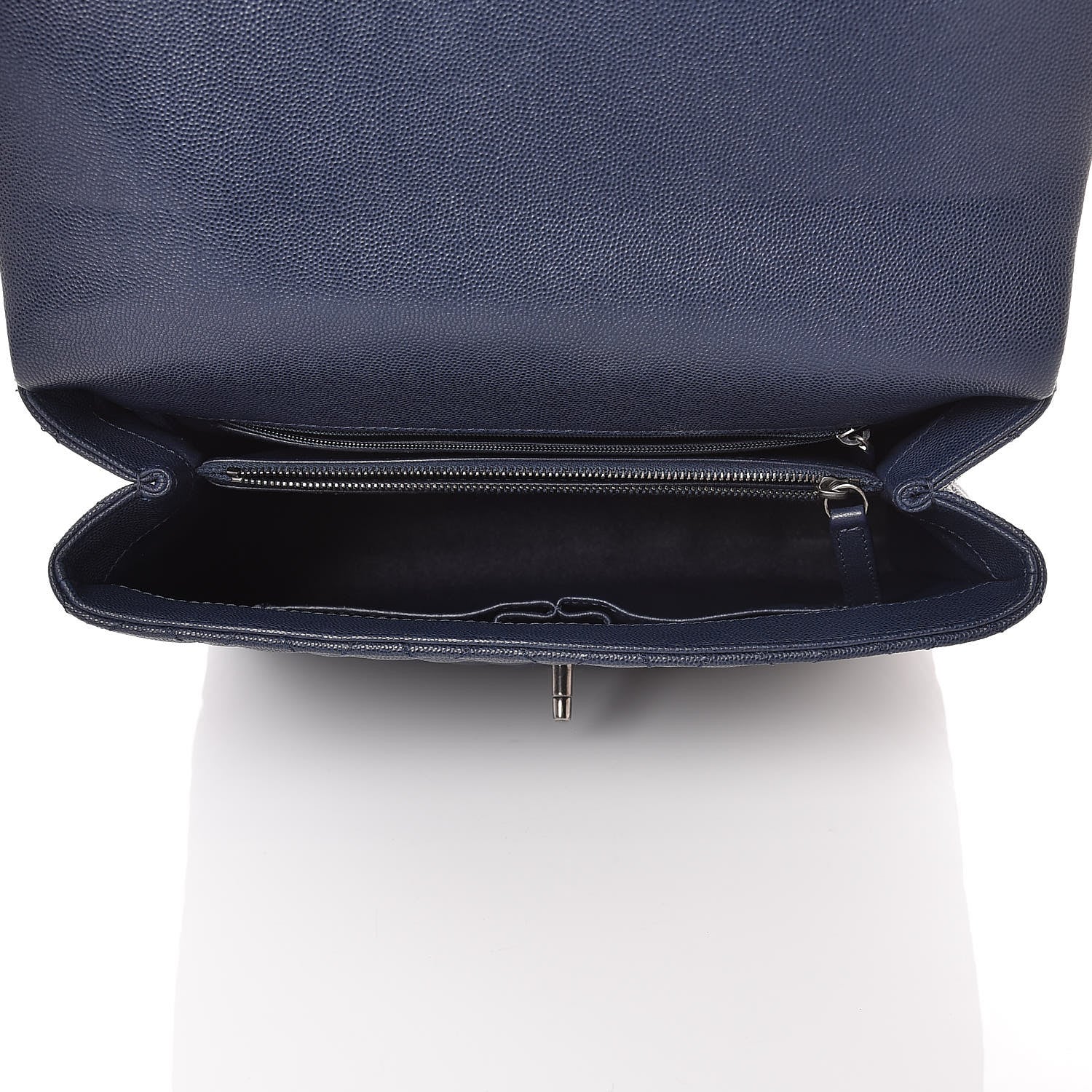 Chanel Caviar Lizard Quilted Large Coco Handle Flap Blue 6 of 10