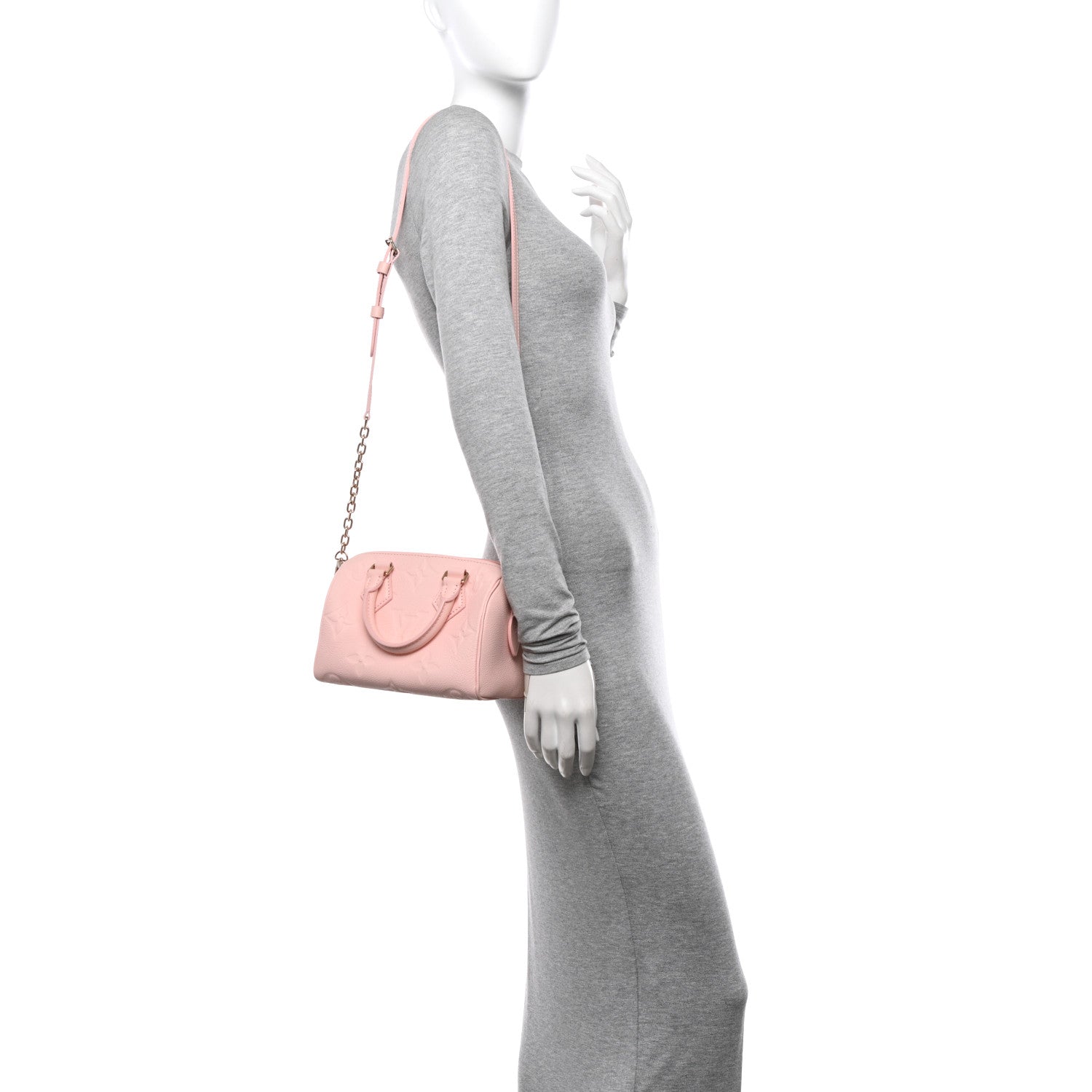 Louis Vuitton Empreinte Monogram Giant Speedy Bandouliere 20 Pink Opale 2 of 10