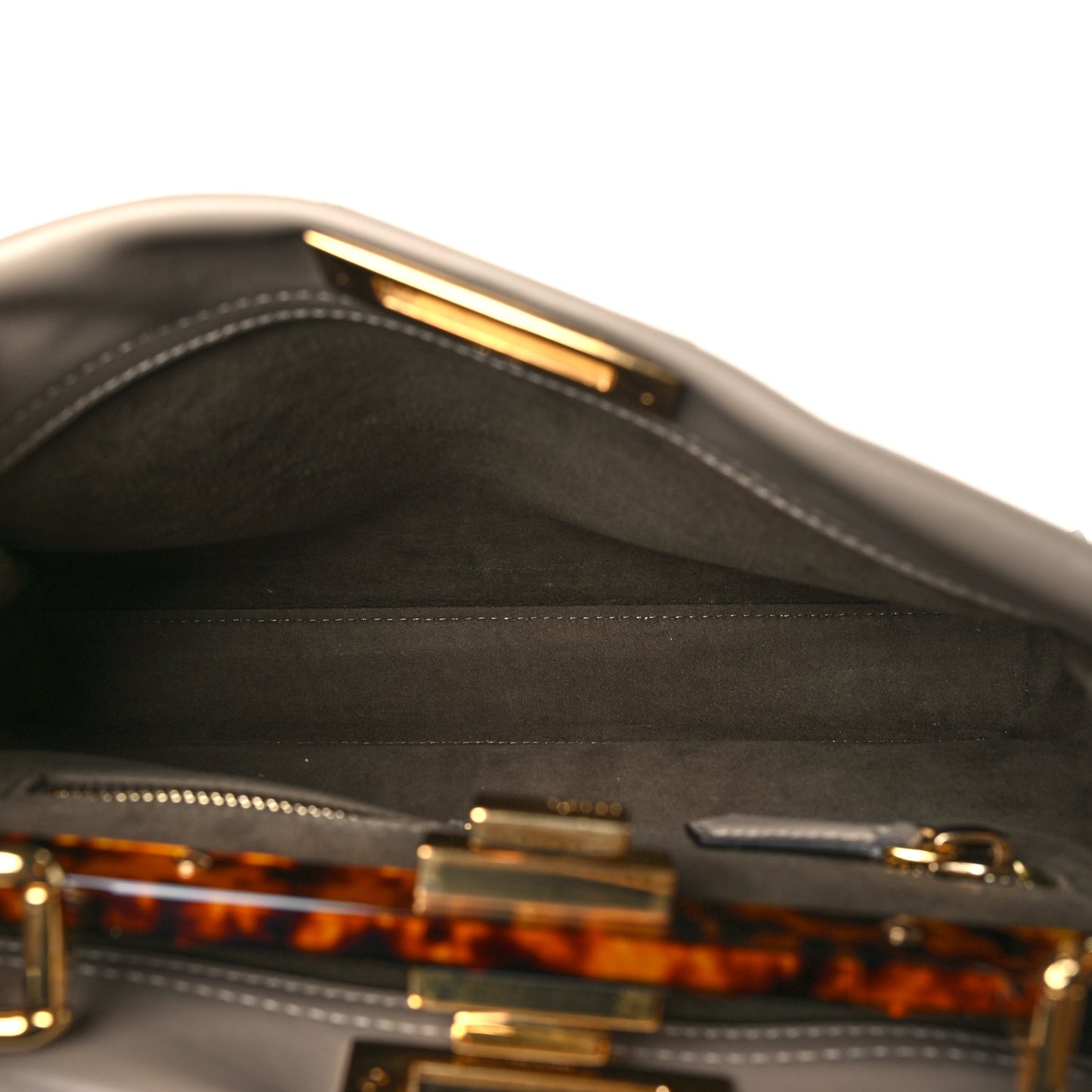 Vitello Seta Plexiglass Tortoise Medium Peekaboo Iconic Satchel Tortora