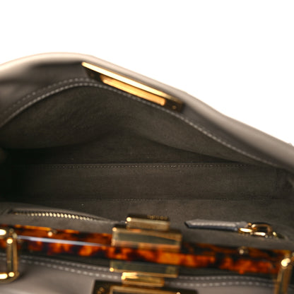 Fendi Vitello Seta Plexiglass Tortoise Medium Peekaboo Iconic Satchel Tortora 5 of 13