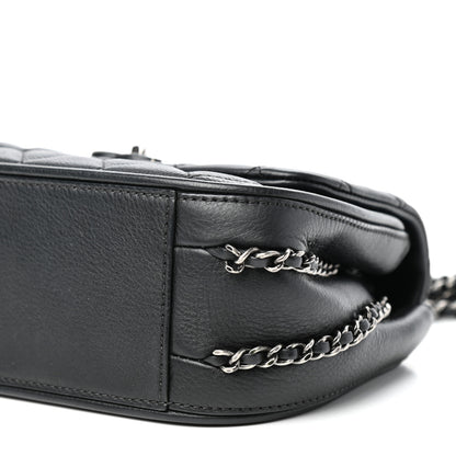Chanel Calfskin Quilted Small Frame In Chain Flap Black 9 of 10
