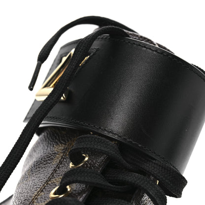 Louis Vuitton Calfskin Monogram Wonderland Flat Ranger Boots 38 Black 11 of 14