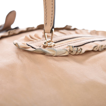 Gucci Calfskin Ruffle Medium Sabrina Boston Tote Nude 9 of 12