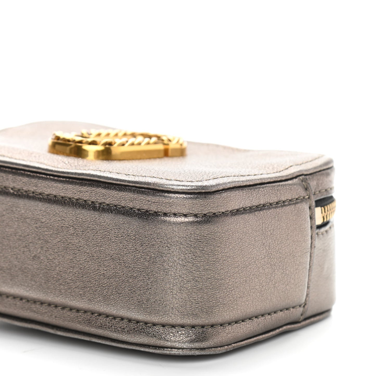Metallic Grained Calfskin Glam Shot Crossbody Bronze