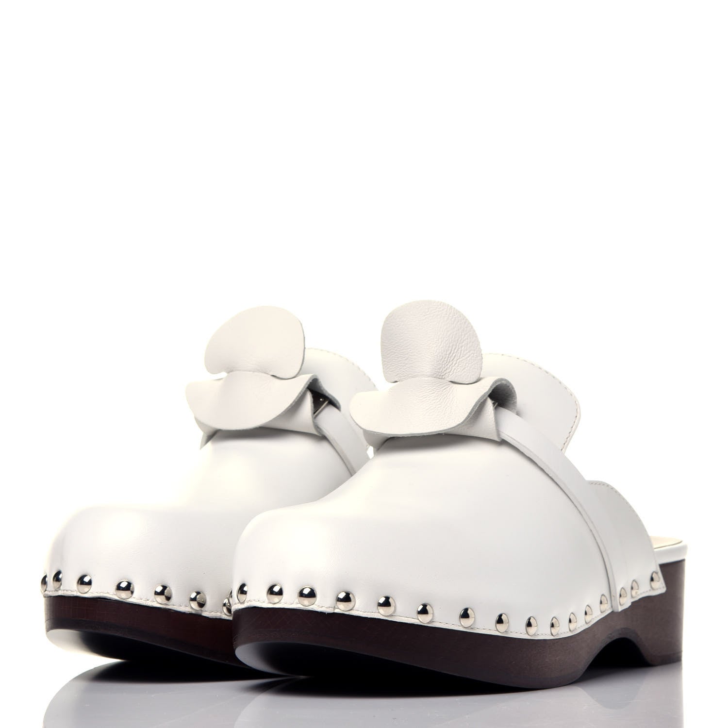 Hermes Smooth Calfskin Calya Mules 38 White 3 of 8