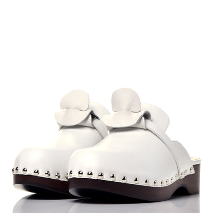 Hermes Smooth Calfskin Calya Mules 38 White 3 of 8