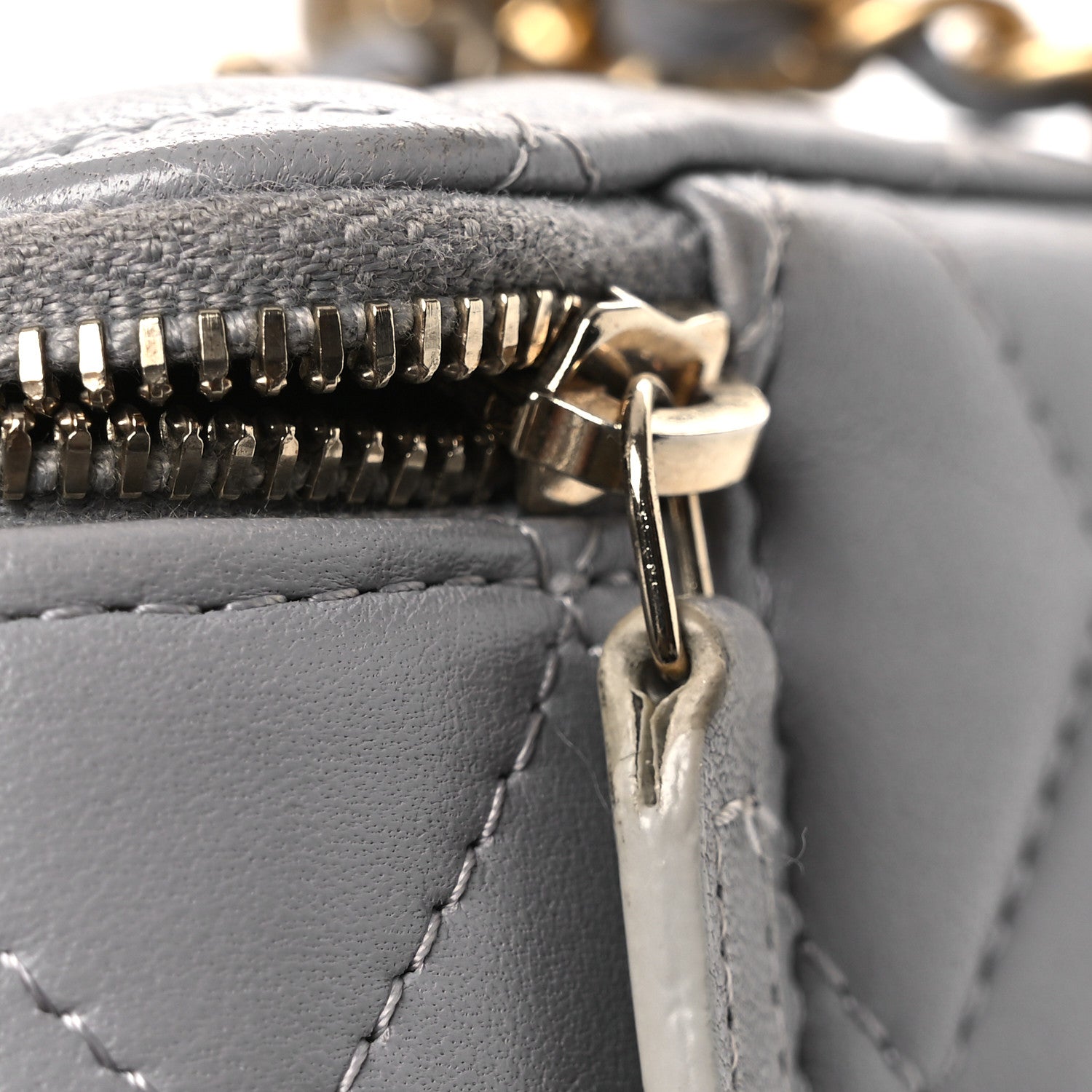 Chanel Lambskin Quilted Small Pearl Crush Vanity Case With Chain Grey 12 of 13