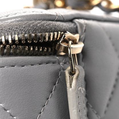 Chanel Lambskin Quilted Small Pearl Crush Vanity Case With Chain Grey 12 of 13