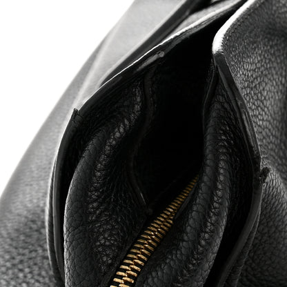 Alexander McQueen Pebbled Calfskin Small Skull Padlock Zip Around Tote Black 13 of 14