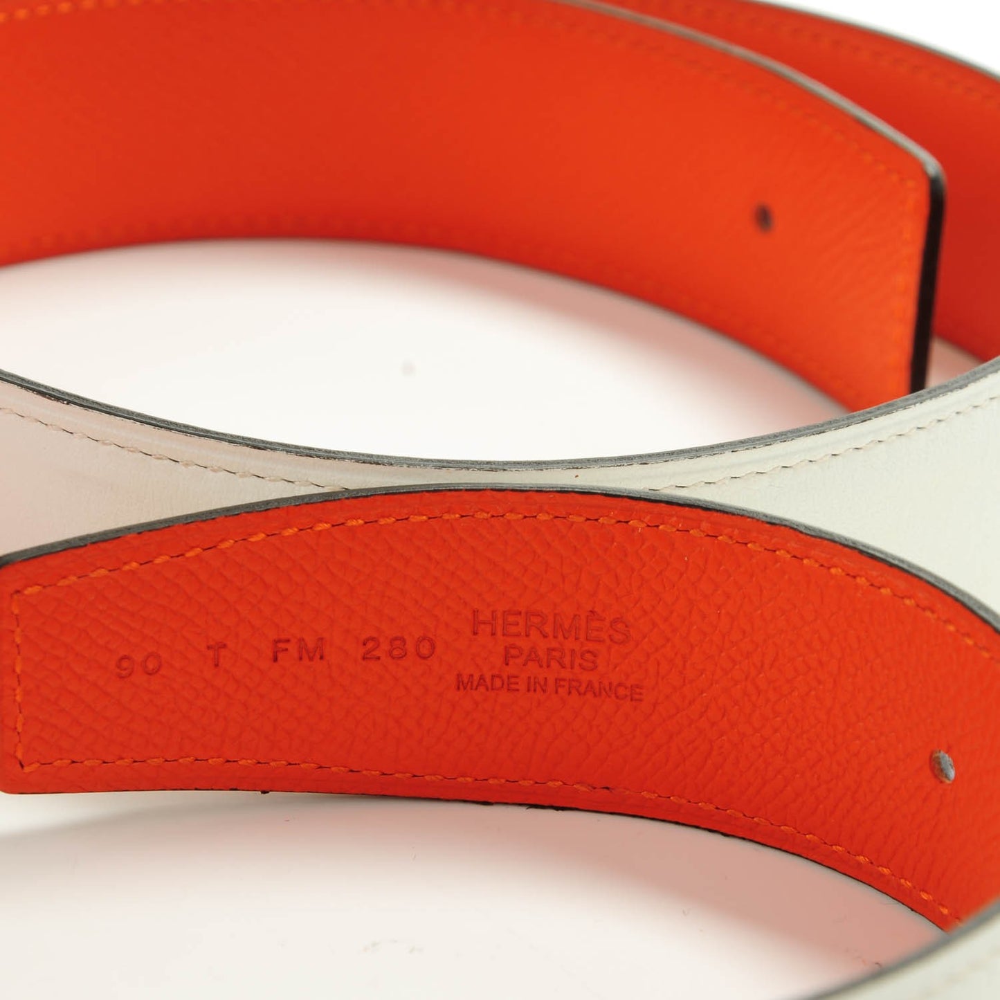 Epsom Reversible 42mm Belt 85 Gold Orange