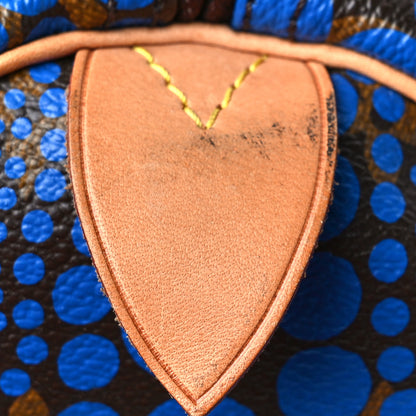 Louis Vuitton Monogram Kusama Town Speedy 30 Blue 6 of 11