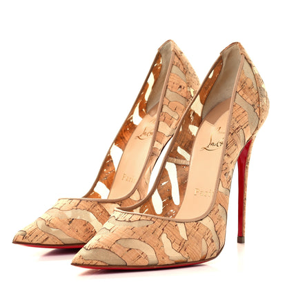 Christian Louboutin So Kate 120 Cork Devore Pumps 38.5 Noisette 2 of 10
