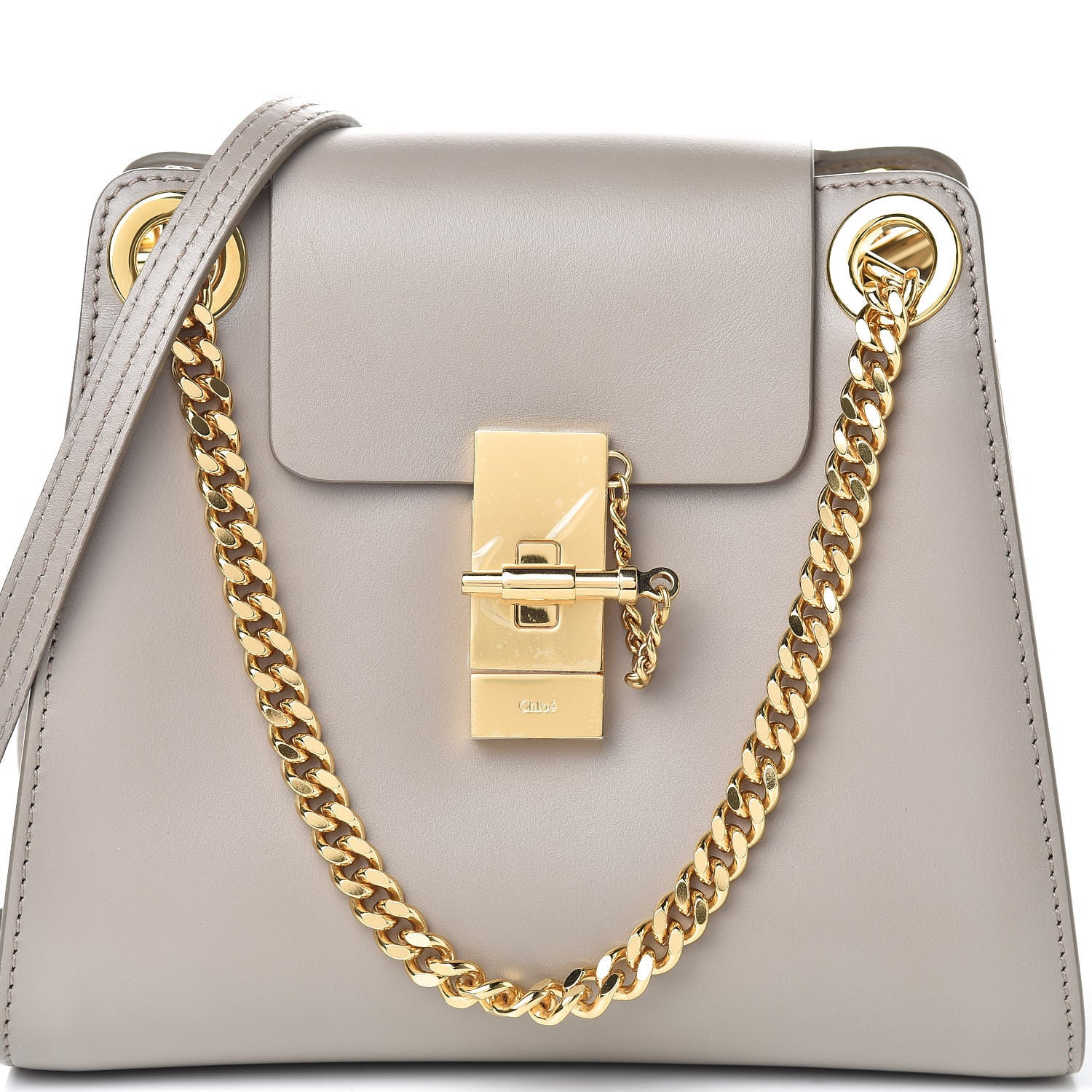 Chloe Shiny Calfskin Mini Annie Shoulder Bag Motty Grey 9 of 9
