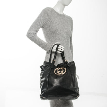 Gucci Calfskin Large Britt Shoulder Bag Black 2 of 9