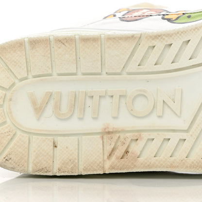Louis Vuitton X NIGO Calfskin Printed Monogram LV Trainer Sneakers 7.5 White 8 of 13