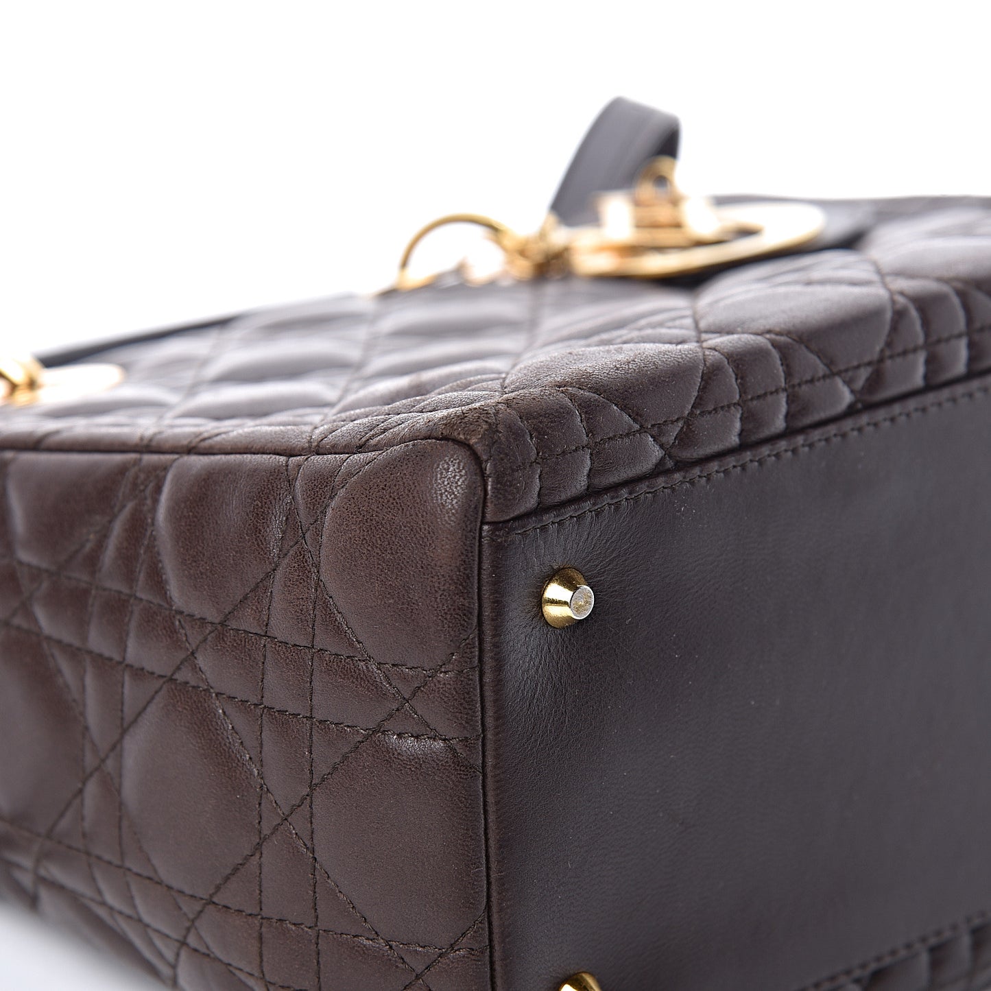 Lambskin Cannage Medium Lady Dior Dark Brown