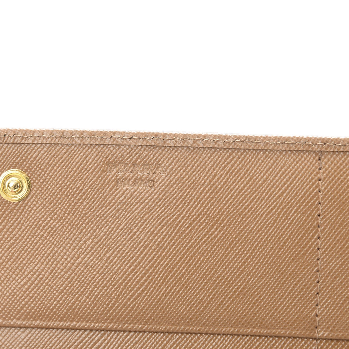 Saffiano Metal Continental Flap Wallet Caramel