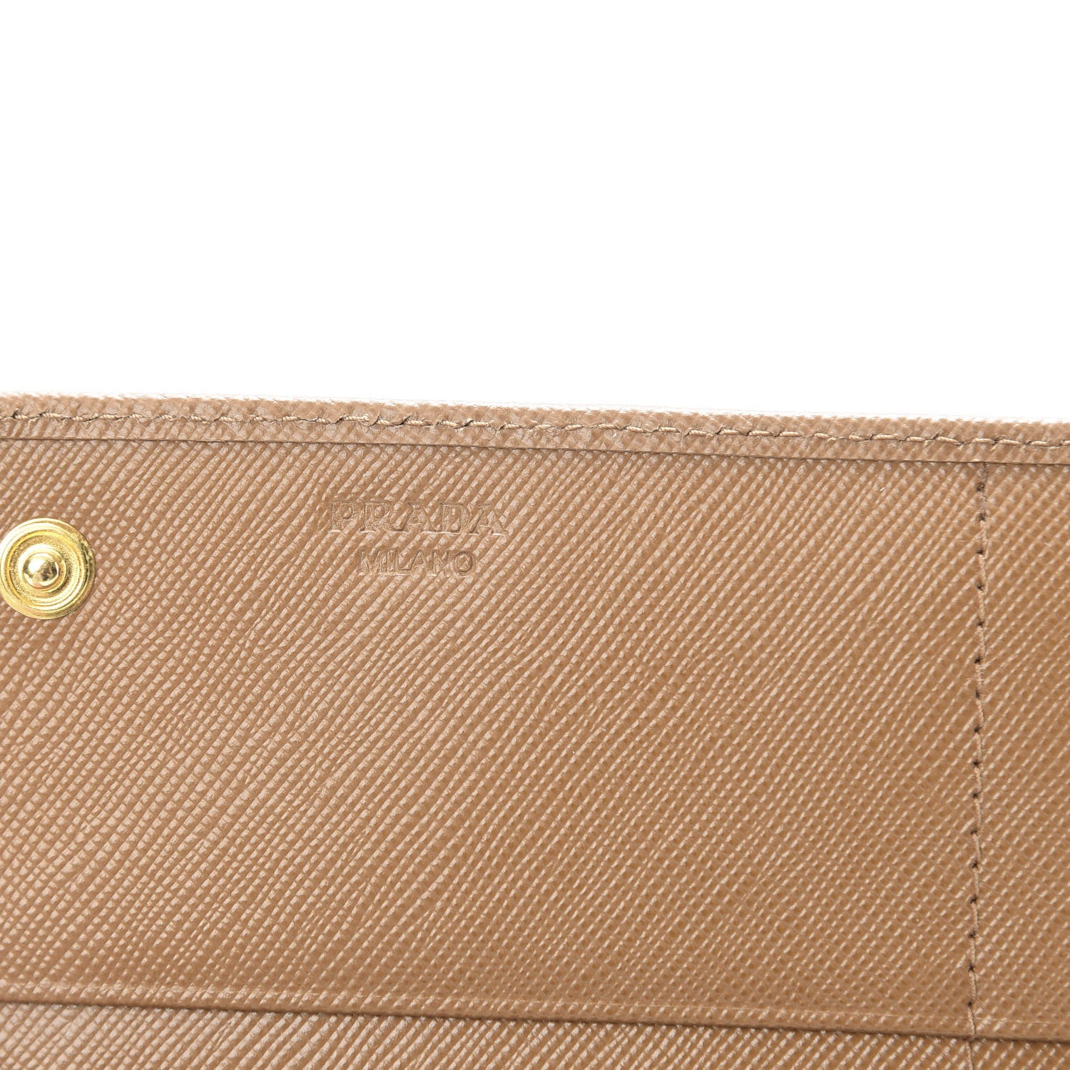 Prada Saffiano Metal Continental Flap Wallet Caramel 6 of 10